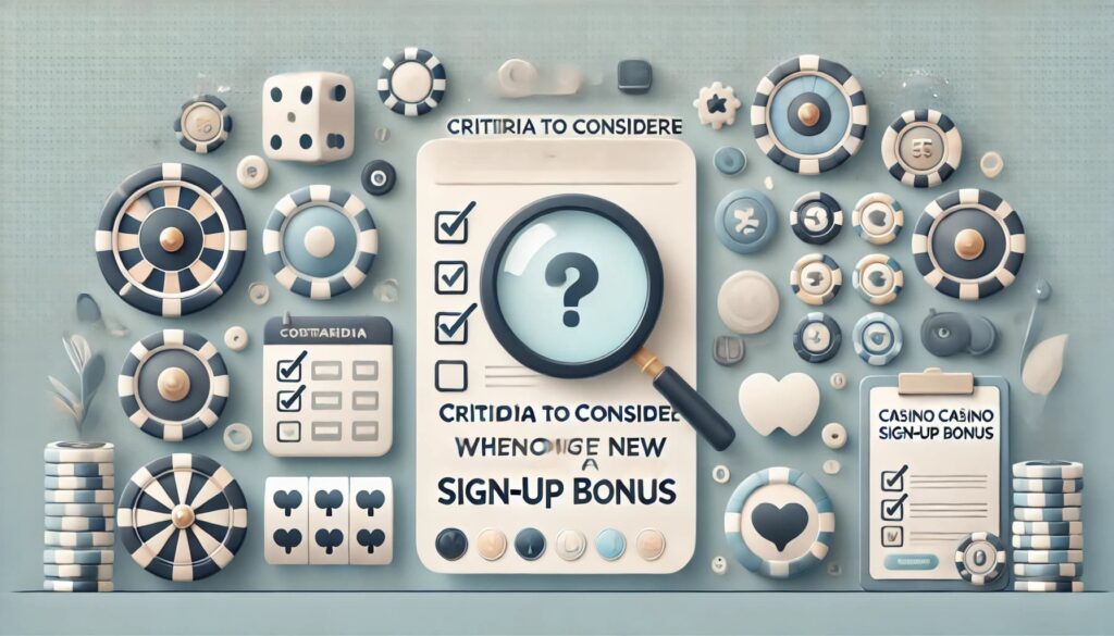 Criteria to Consider When Choosing a New Casino Sign-Up Bonus