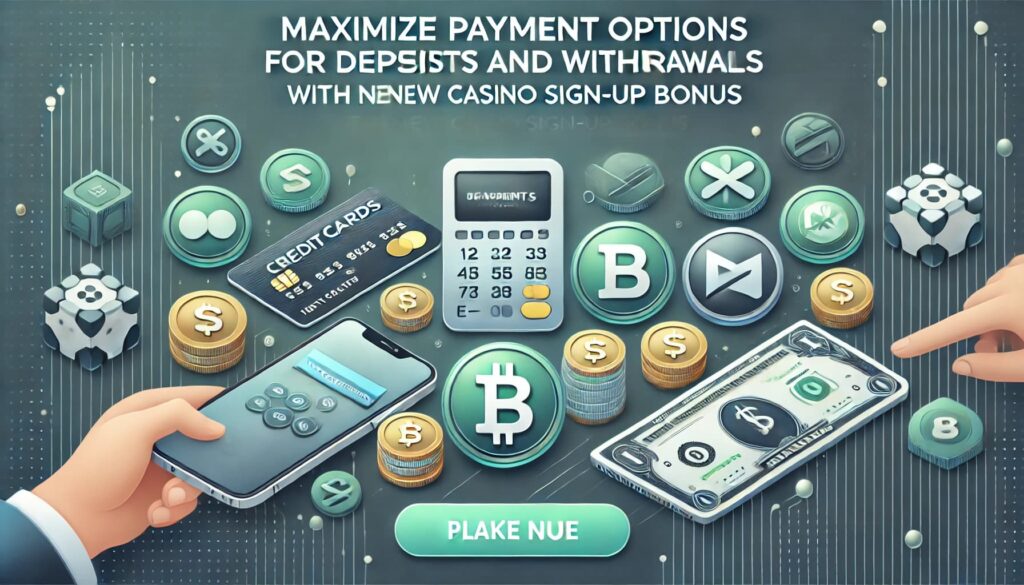 Maximize Payment Options for Deposits and Withdrawals with New Casino Sign-Up Bonus