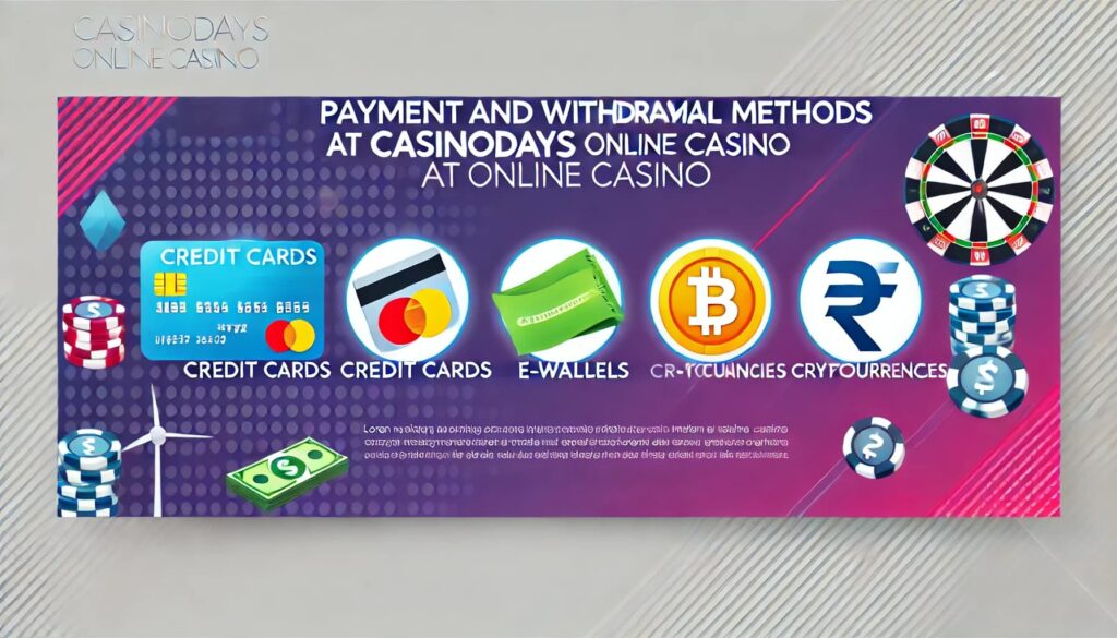 Payment and Withdrawal Methods at CasinoDays Online Casino