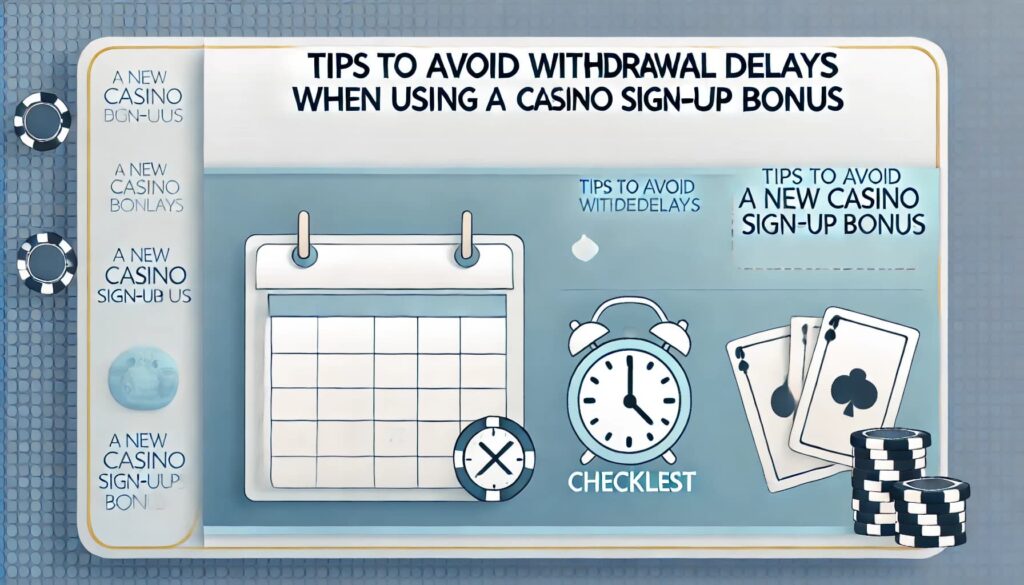 Tips to Avoid Withdrawal Delays When Using a New Casino Sign-Up Bonus